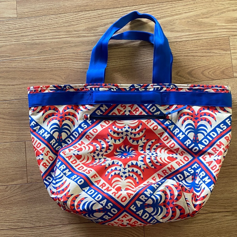 Adidas x Farm Rio collab Red and Blue laptop Tote